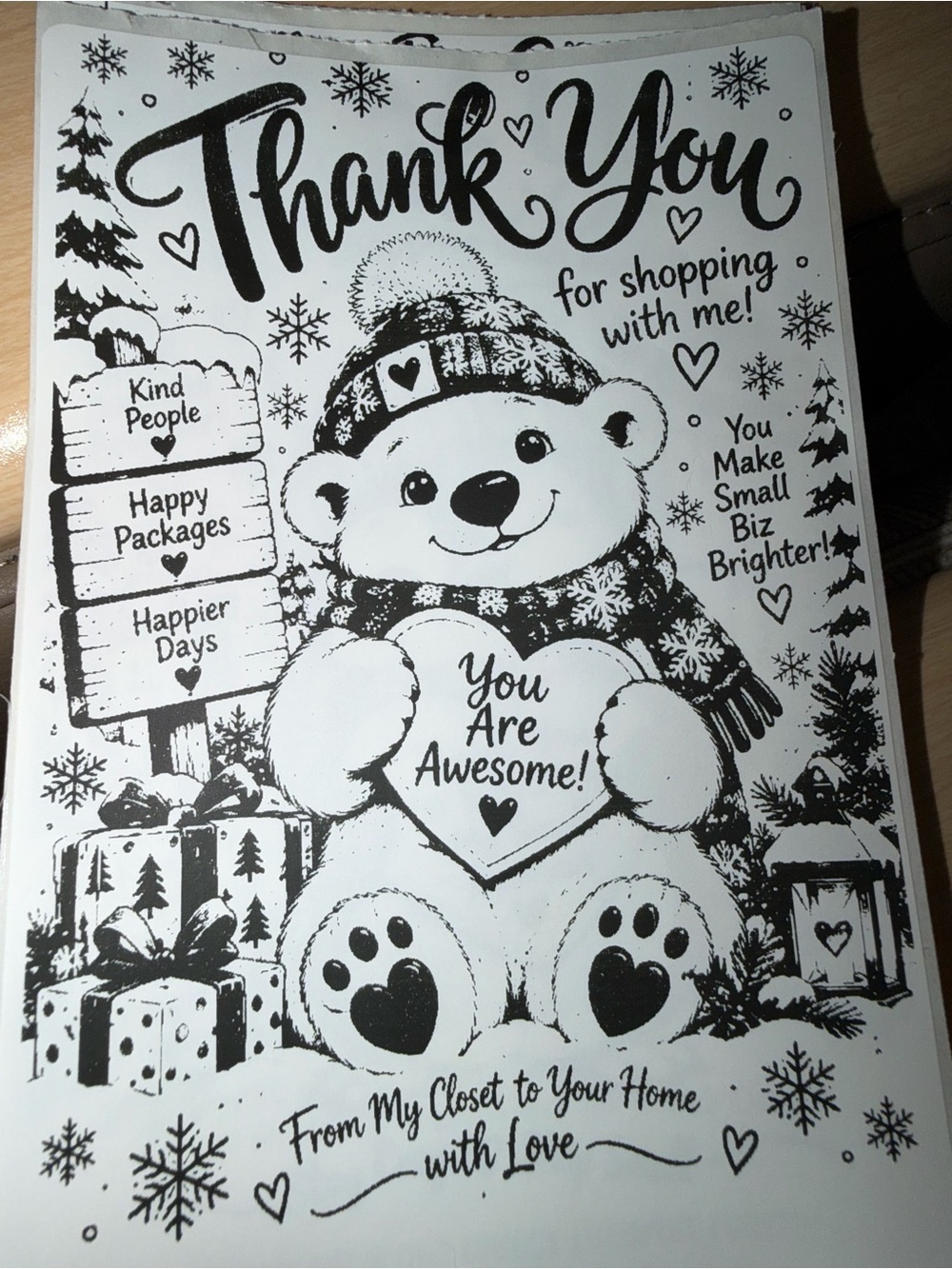 Thank You Polar Bear 50 count 4x6